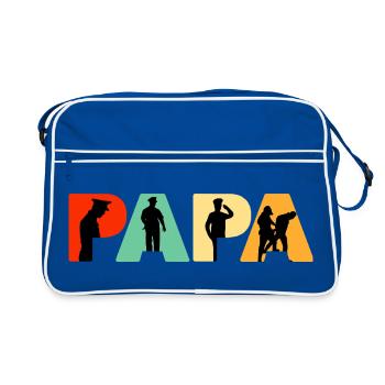 Silhouette de l’agent de police de Papa - Sac Retro - bleu/blanc - Devant