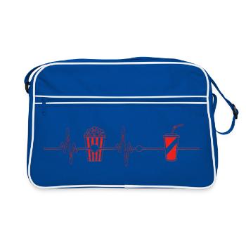 Popcorn Heartbeat - Retro Bag - blue/white - Front