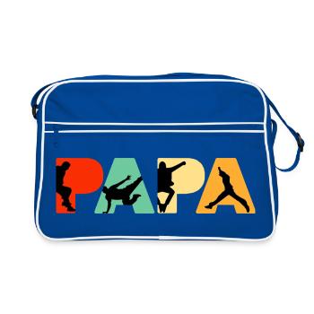 Papa de parkour Papa drôle et rétro qui fait du running libre - Sac Retro - bleu/blanc - Devant