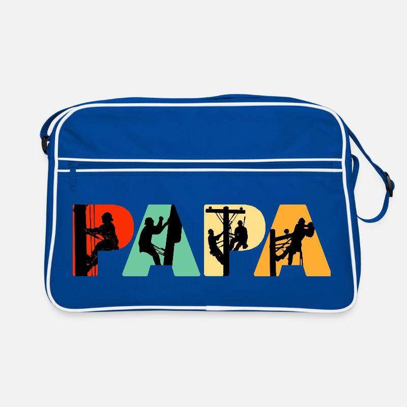 Typographie Papa Lineman Retro Silhouette Sac Retro