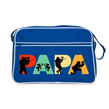 Paintball Papa Retro Silhouette Sport Design - Sac Retro - bleu/blanc - Devant
