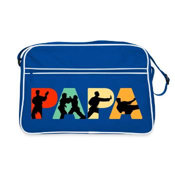 Meine Lieblingsleute nennen mich Papa Judo Art - Retro Tasche - Blau/Weiß - Vorne