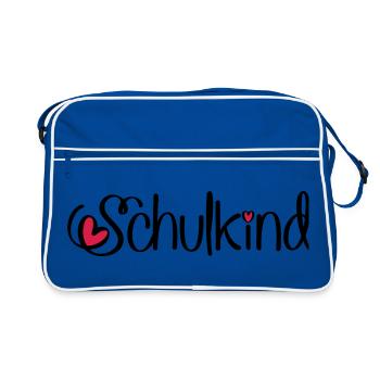 Schulkind - Retro Tasche - Blau/Weiß - Vorne