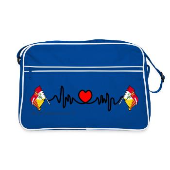 Heart rate cardio for the province of Liège Belgium - Retro Bag - blue/white - Front