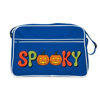 Lettrage citrouille effrayant - Sac Retro - bleu/blanc - Devant