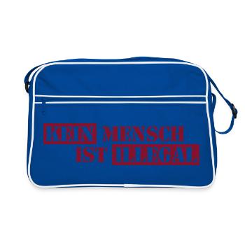 Personne n’est illégal - Migration - Illégalité - Sac Retro - bleu/blanc - Devant