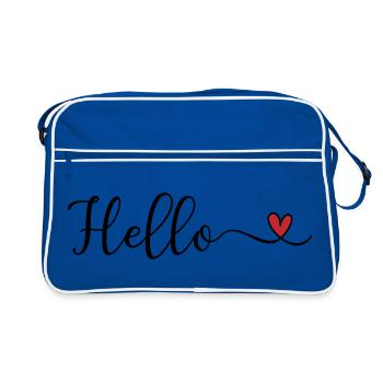 Bonjour Typographie du cœur - Sac Retro - bleu/blanc - Devant