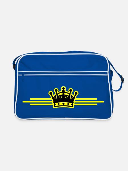 Krone Linie - Retro Tasche - Blau/Weiß - Vorne