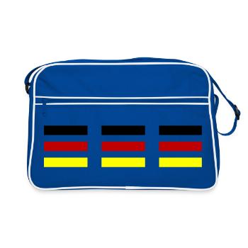 Fahne Deutschland - Retro Tasche - Blau/Weiß - Vorne