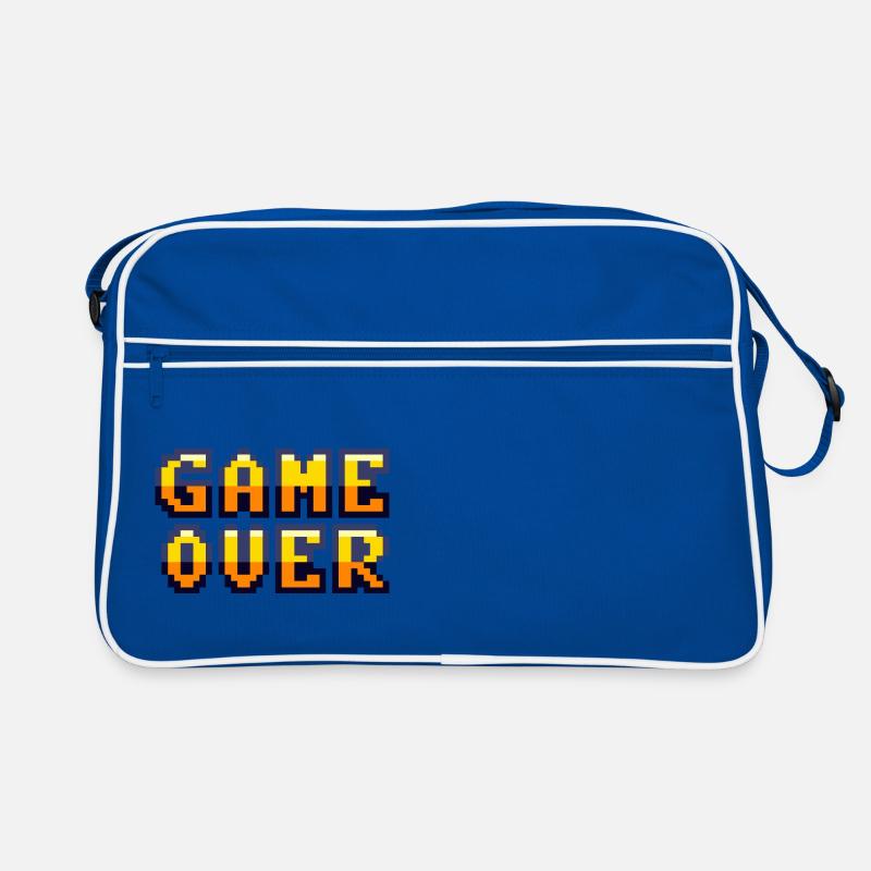 Game Over retrogaming vintage pixels - Sac Retro - bleu/blanc