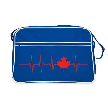 Herzschlag Maple Leaf Feel the Heartbeat - Retro Tasche - Blau/Weiß - Vorne