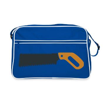Feinsaege Werkzeug Icon - Retro Tasche - Blau/Weiß - Vorne