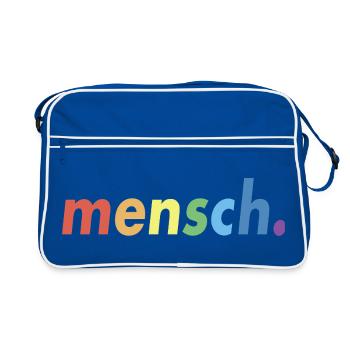 LGBT Menschen Mensch Regenbogen - Retro Tasche - Blau/Weiß - Vorne