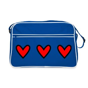 RETIREMENT. HAPPY RETIREMENT. HAPPY RETIREMENT. HEART - Retro Bag - blue/white - Front