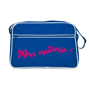 GELIEBTE. VIELEN DANK. DANKE HERRIN - Retro Tasche - Blau/Weiß - Vorne