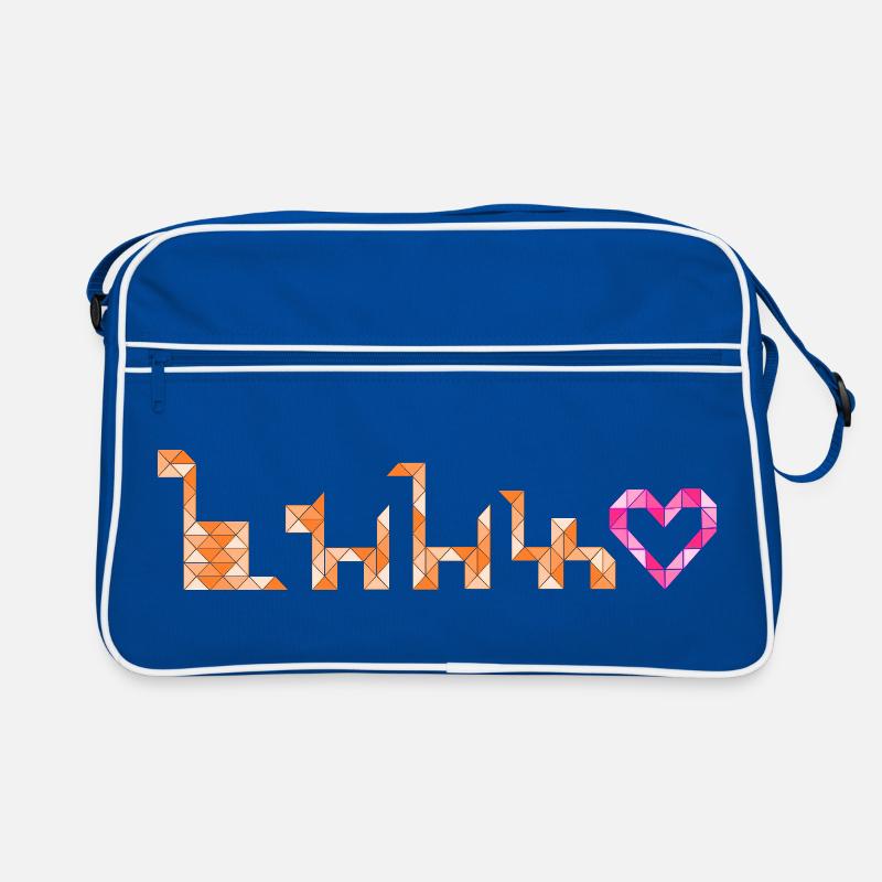 Triangle Creatures – From Snake to Camel - Retro Tasche - Blau/Weiß
