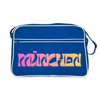 Muenchen_Schriftzug Bavière - Sac Retro - bleu/blanc - Devant