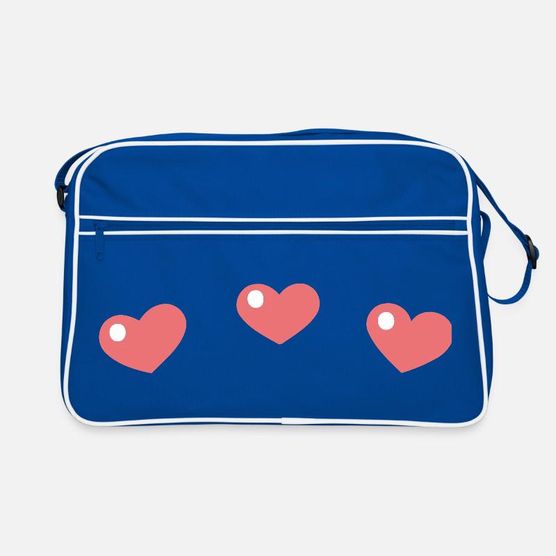 Pastellherzen mit einem schlanken Muster Retro Tasche