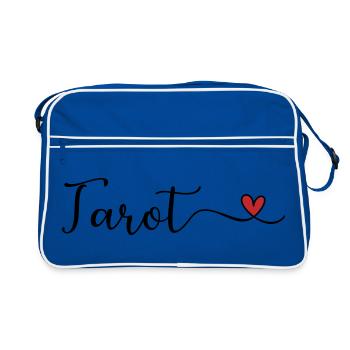Tarot Schrift mit Herz - Retro Tasche - Blau/Weiß - Vorne