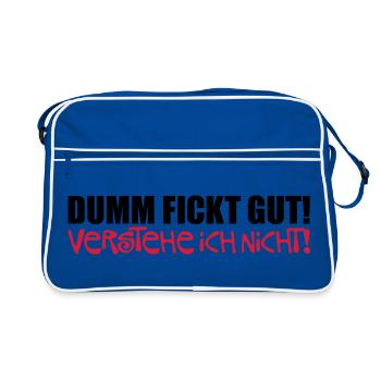 Dumm fickt gut - verstehe ich nicht - Sac Retro - bleu/blanc - Devant