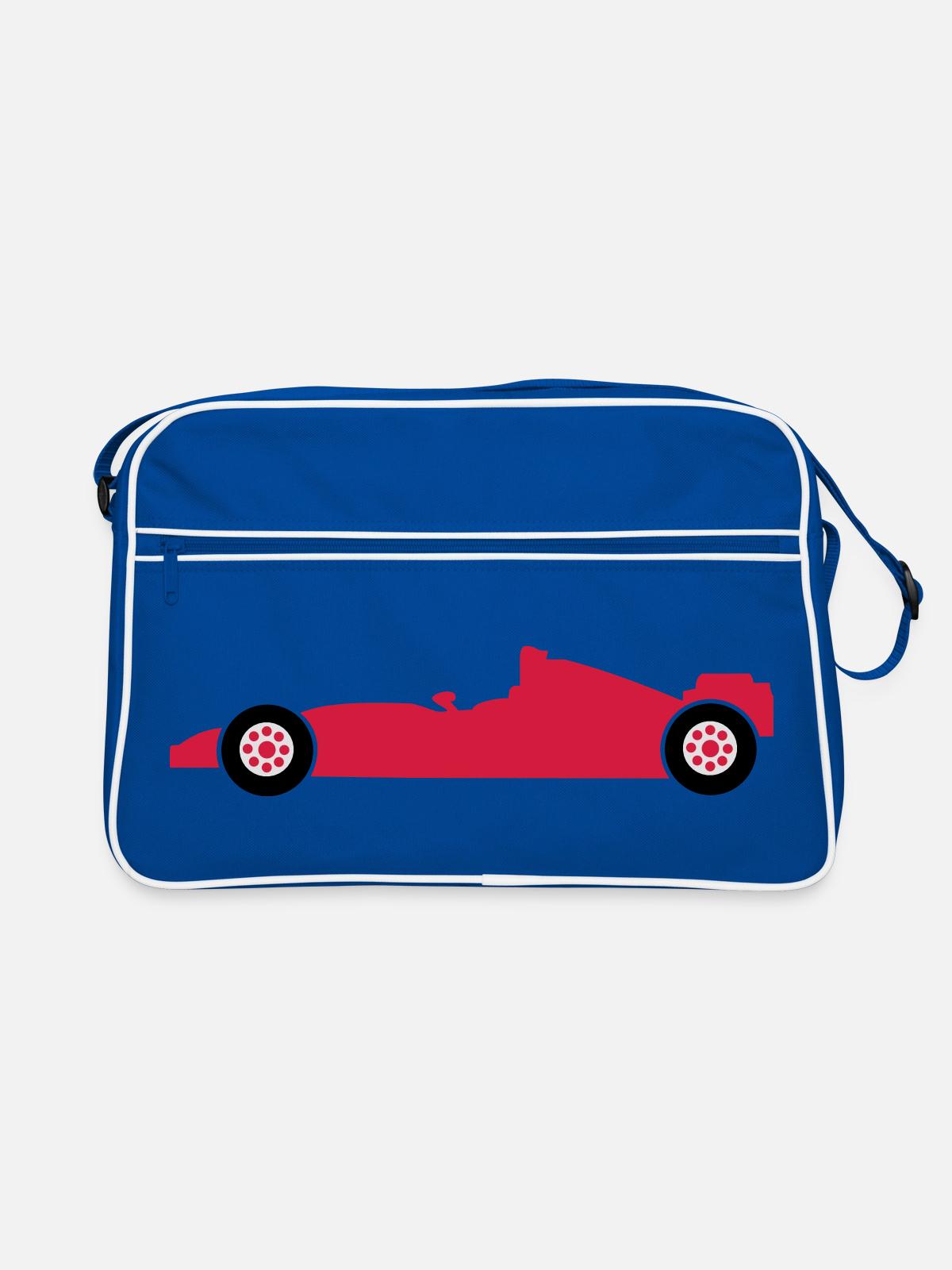 race car - Retro Bag - blue/white - Front