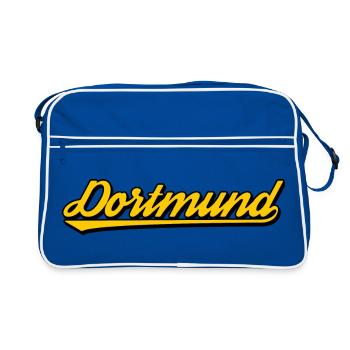 Lettrage Dortmund Jaune noir - Sac Retro - bleu/blanc - Devant