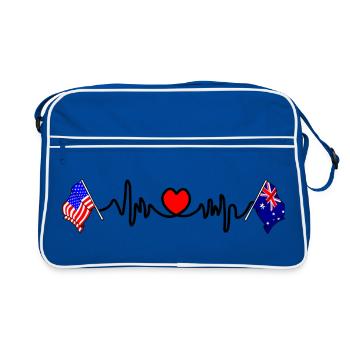 Drapeau des États-Unis et drapeau de l’Australie - Sac Retro - bleu/blanc - Devant