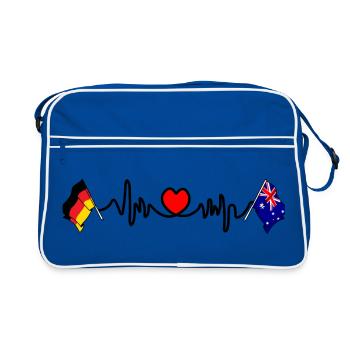 Cardio coeur avec drapeau de l’Allemagne et drapeau de l’Australie - Sac Retro - bleu/blanc - Devant