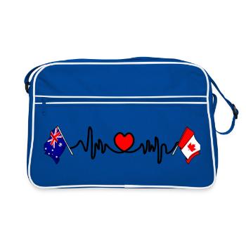 Cardio avec le drapeau de l’Australie et le drapeau du Canada - Sac Retro - bleu/blanc - Devant