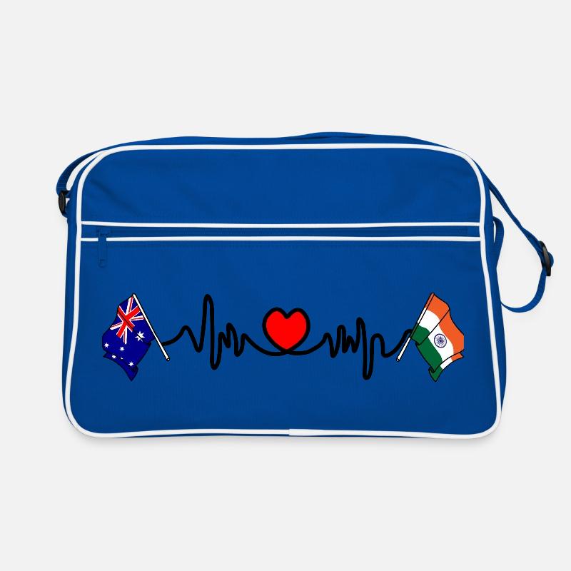 Drapeaux Australie Cardio coeur avec Drapeau Inde Sac Retro