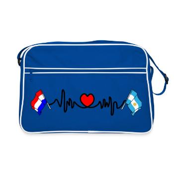 Cardio coeur avec drapeau Pays-Bas, Argentine - Sac Retro - bleu/blanc - Devant