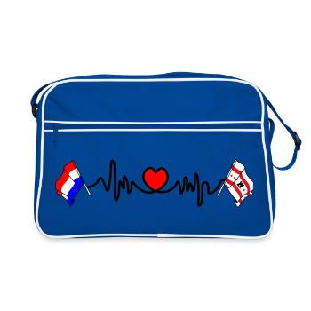 Cardio au cœur du drapeau des Pays-Bas, Drenthe - Sac Retro - bleu/blanc - Devant