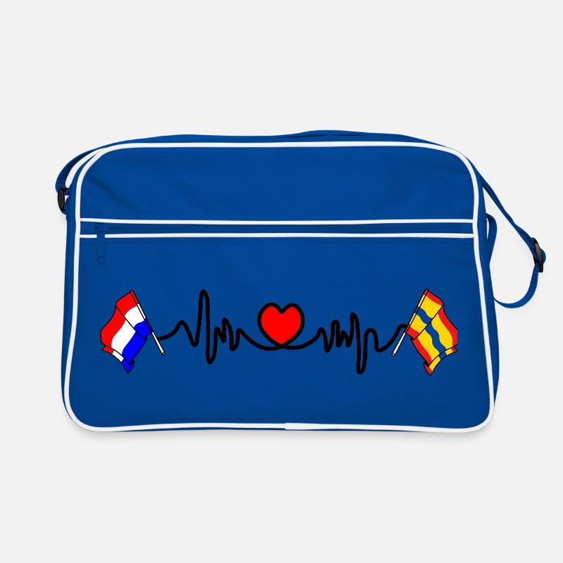 Coeur cardio avec drapeau Pays-Bas, Overijssel Sac Retro