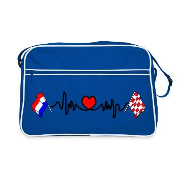 Cardio heart Flag Netherlands, North Brabant - Retro Bag - blue/white - Front