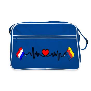 Cardio coeur Drapeau Pays-Bas, Hollande du Nord - Sac Retro - bleu/blanc - Devant