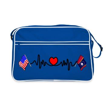 Cardio heart avec drapeau des États-Unis et du Mississippi - Sac Retro - bleu/blanc - Devant