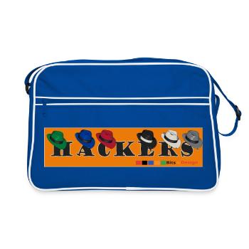 Hackers Logo Retro Design - Sac Retro - bleu/blanc - Devant