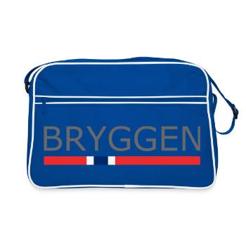 Bryggen - Bergen - Norvège - Norvège - Norvège - Sac Retro - bleu/blanc - Devant
