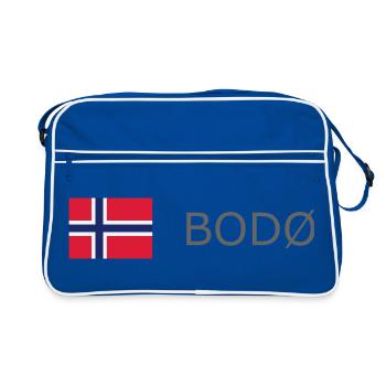 Drapeau de la Norvège - Bodo - Norge - Norwegen - Sac Retro - bleu/blanc - Devant