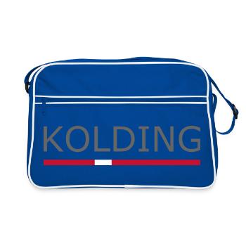 Kolding - Drapeau du Danemark - Danemark - Scandinavie - Sac Retro - bleu/blanc - Devant