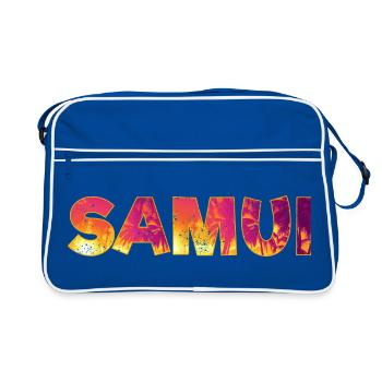 Souvenir de vacances de l’île Koh Samui en Thaïlande - Sac Retro - bleu/blanc - Devant
