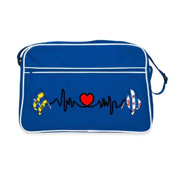 Ameland & Friesland Heartbeat - Sac Retro - bleu/blanc - Devant