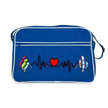 Battement de cœur de Terschelling & Friesland - Sac Retro - bleu/blanc - Devant