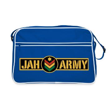 Jah Army Rastafari Rasta Reggae Roots - Retro Tasche - Blau/Weiß - Vorne