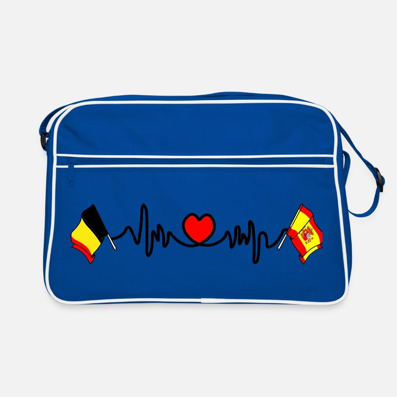 Cardio heart Drapeau Belgique, drapeau Espagne Sac Retro