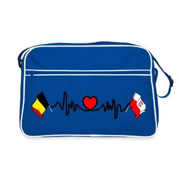 Cardio heart Drapeau Belgique, drapeau Pologne - Sac Retro - bleu/blanc - Devant