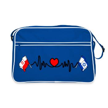 Cardio cardiaque Drapeau Pologne, drapeau Israël - Sac Retro - bleu/blanc - Devant