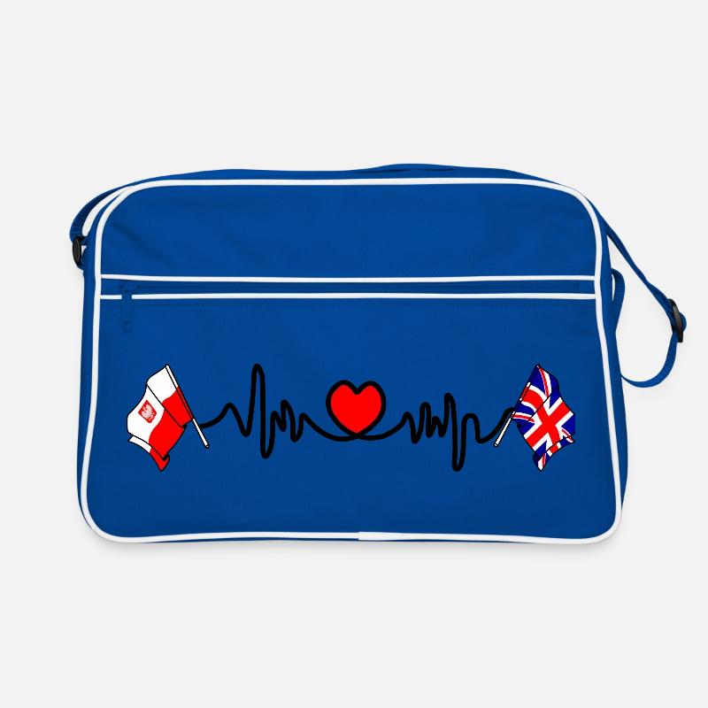 Cardio heart Drapeau Pologne, drapeau Angleterre Sac Retro