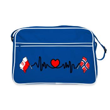 Cardio heart Drapeau Pologne, drapeau Norvège - Sac Retro - bleu/blanc - Devant