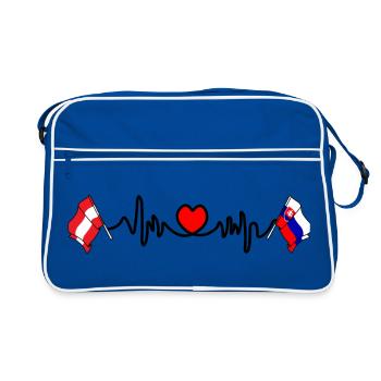 Cardio heart Drapeau Autriche, drapeau Slovaquie - Sac Retro - bleu/blanc - Devant